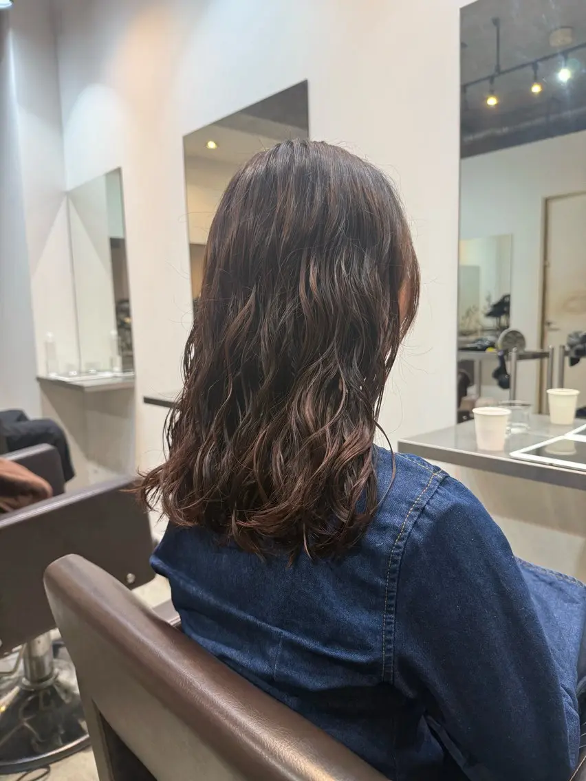 セミロング 🌿朝5分でお洒落 パーマスタイル🌿のヘアスタイル