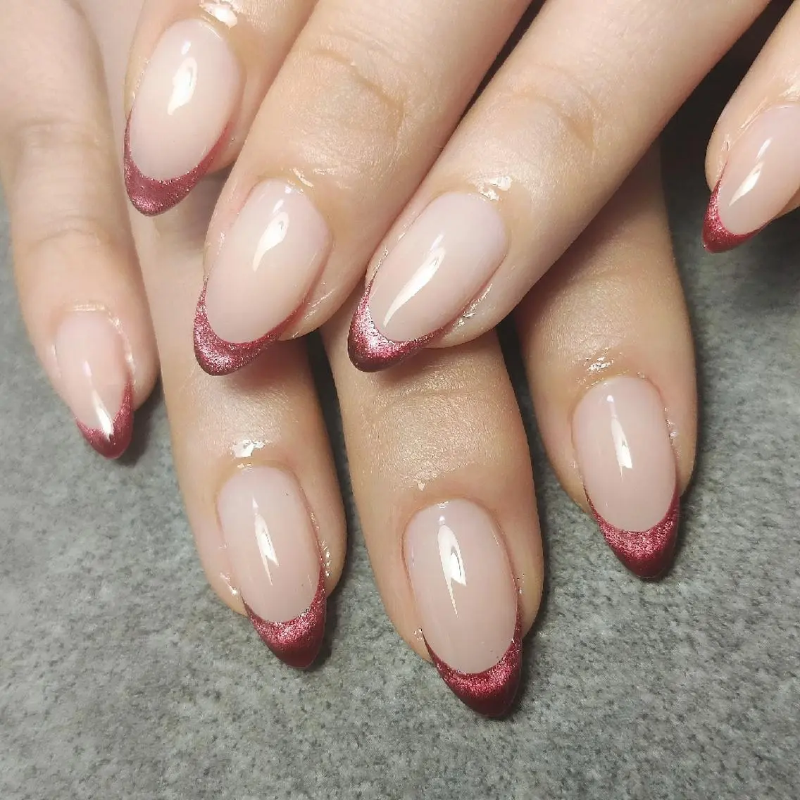 ネイル フレンチネイル マグネットネイル マグネットフレンチ 個人サロン saltnailのネイルデザイン