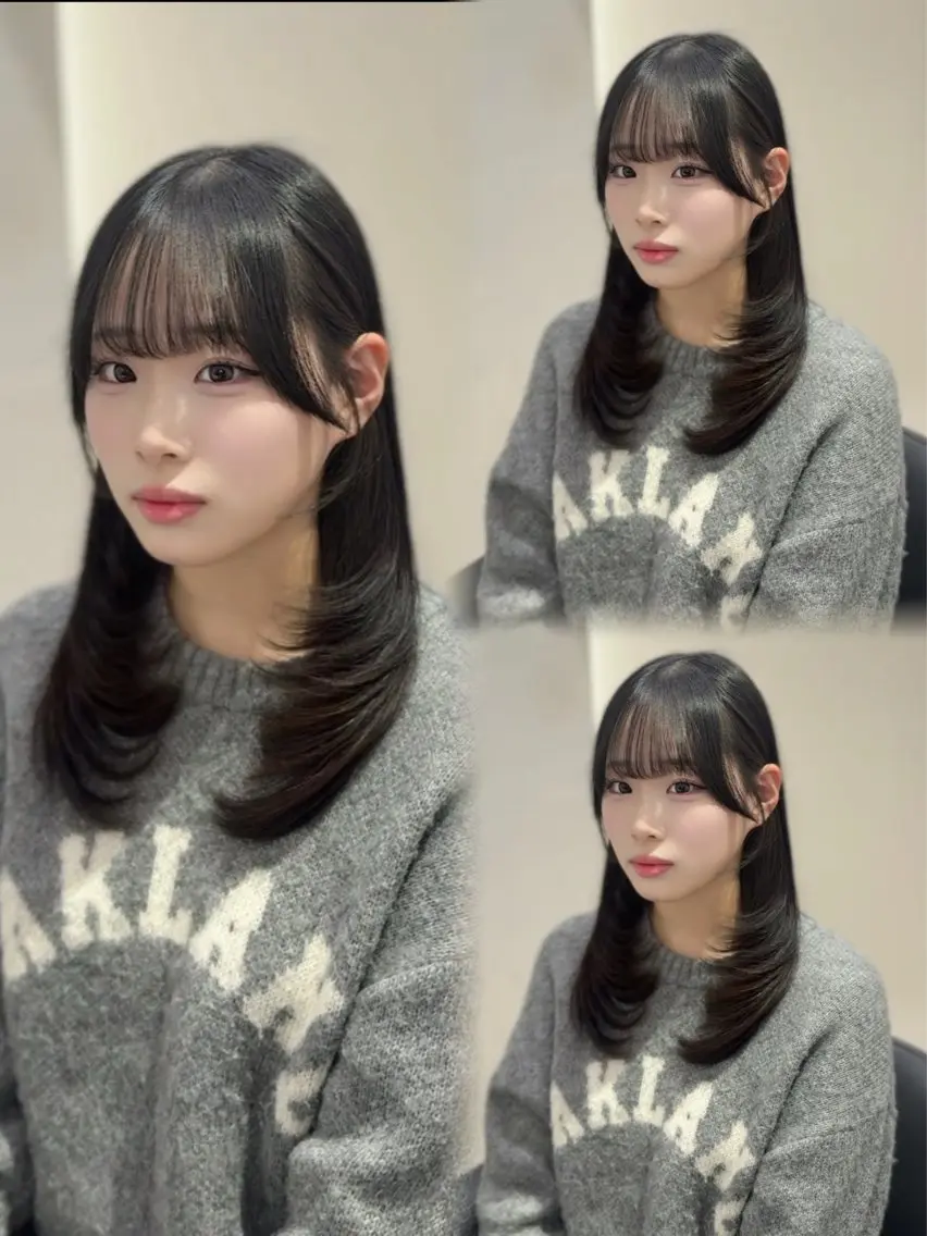 セミロング くびれヘア レイヤーカット カット トリートメント 髪質改善/顔まわり/ レイヤー🎀YUZUのヘアスタイル