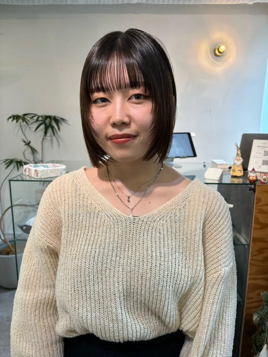 ミディアム カット ヘアカラー トリートメント sakura🌸 レイヤー/韓国ヘアのヘアスタイル