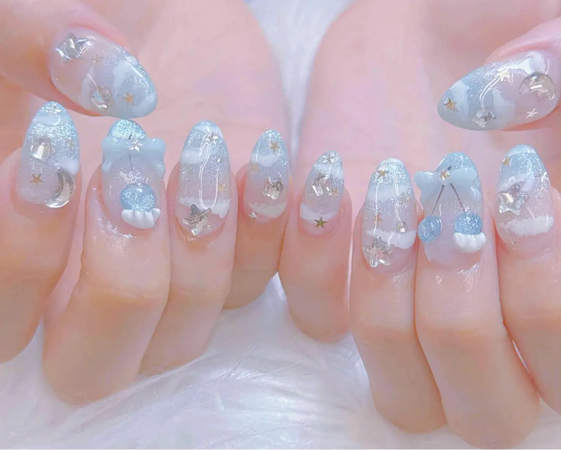 ネイル チークネイル 長さ出し フットネイル 韓国ネイル マグネットネイル ハンドネイル ハンドケア AN NAIL _HOAのネイルデザイン