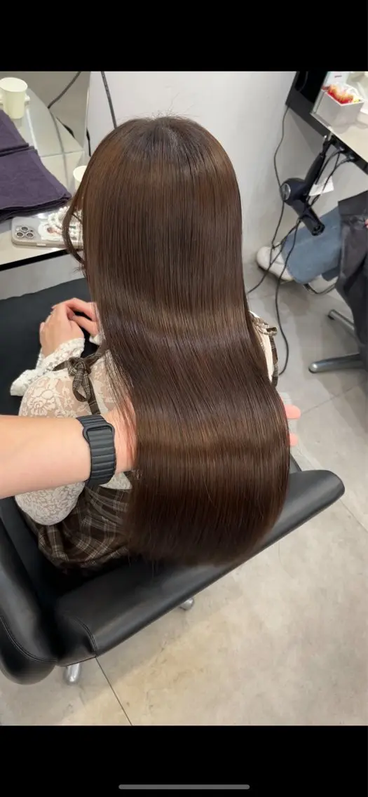 ロング カット ヘアカラー 縮毛矯正 トリートメント 髪質改善/縮毛矯正 梅田茶屋町/西尾祐作のヘアスタイル