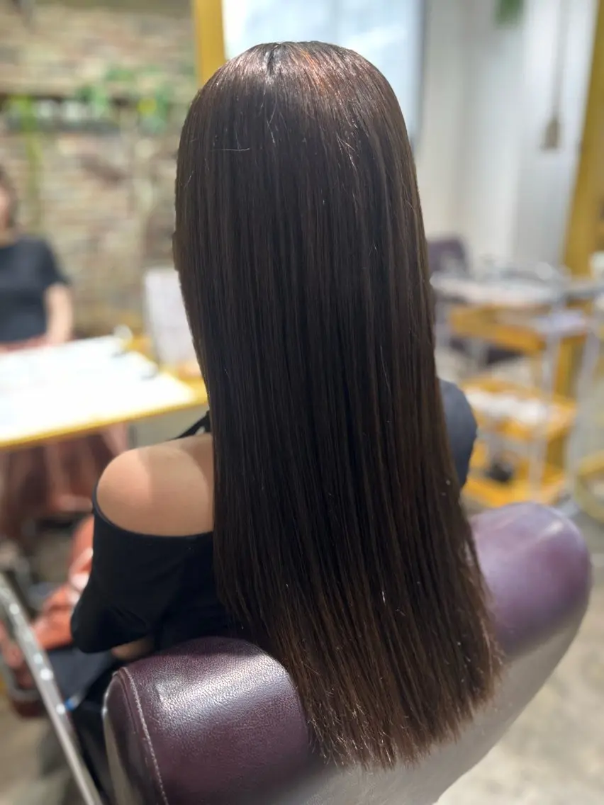 ロング カット 縮毛矯正 トリートメント 縮毛矯正／レイヤー／ 🧡mizukiのヘアスタイル