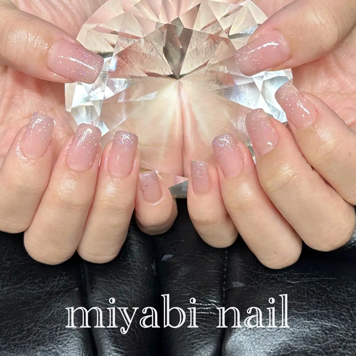 ネイル ジェルネイル グラデーション キラキラネイル ラメ(グリッター) ラメグラデーション miyabi nail 桂川駅近くのネイルデザイン