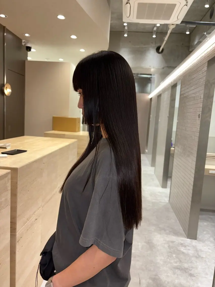 ロング カラー 縮毛矯正 トリートメント 吉武 茂暉のヘアスタイル