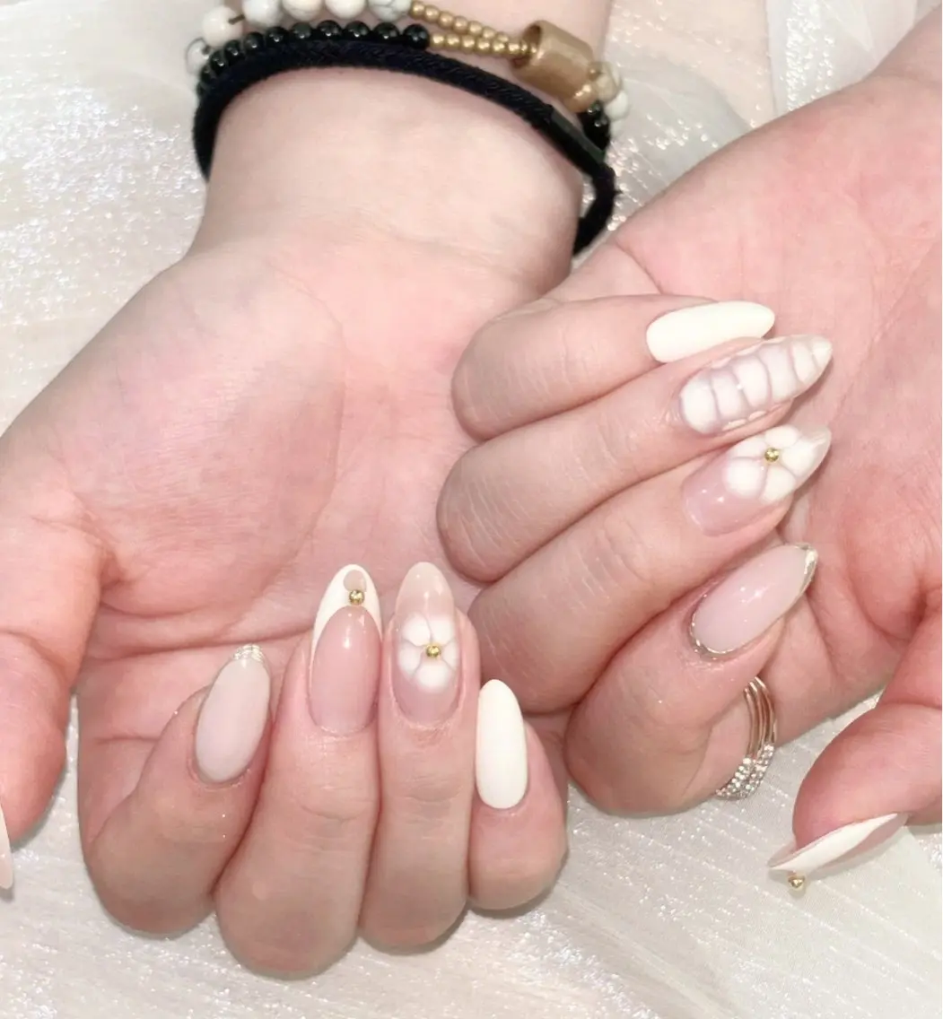 ネイル チークネイル 長さ出し フレンチネイル ガーリー 韓国ネイル ハンドネイル ハンドケア Sun Nail 池袋のエステ・リラクイメージ