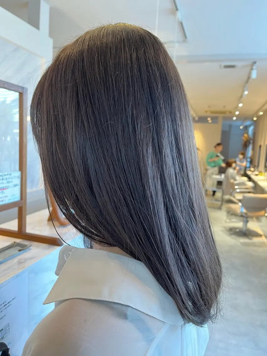 セミロング カラー アッシュ アッシュグレー アッシュグレージュ 透明感カラー グレージュ ❆ RIRIKA❆のヘアスタイル