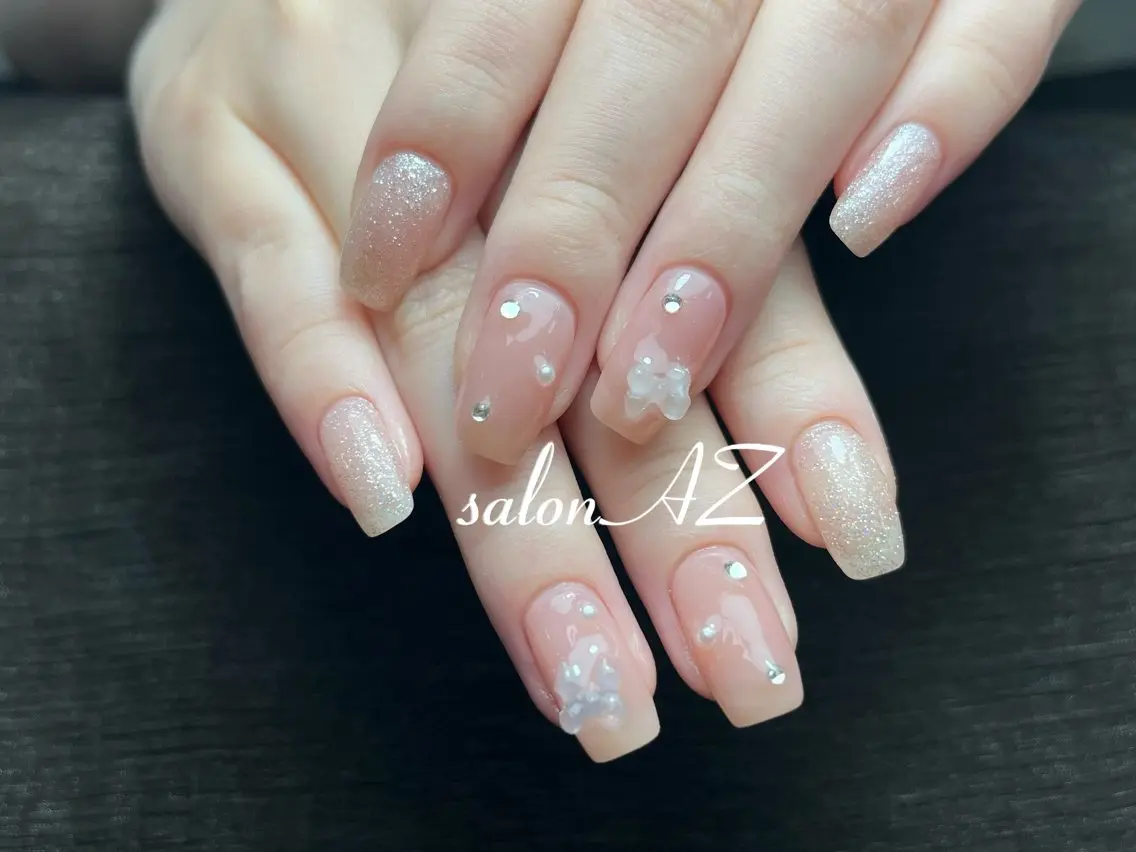 ネイル アートネイル 長さ出し フットネイル フレンチネイル ジェルネイル salon AZのネイルデザイン