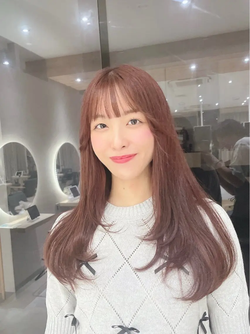 【✨直前割引✨】韓国風顔周り小顔カット+髪質改善inカラー+クイックTR🇰🇷の写真
