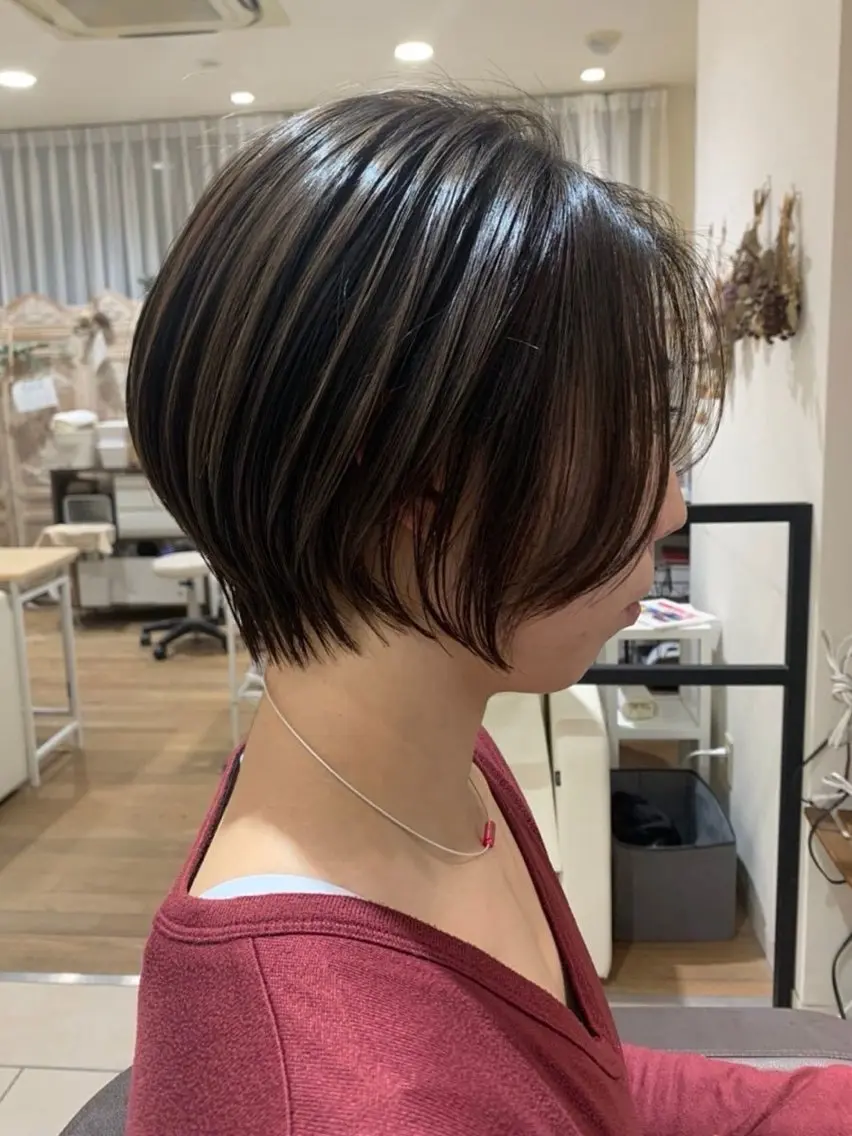 ショート カラー ハイライトカラー ハイライト 髪質改善 ショートヘア カット ヘアカラー トリートメント 内藤　宏紀 tidasmileのヘアスタイル