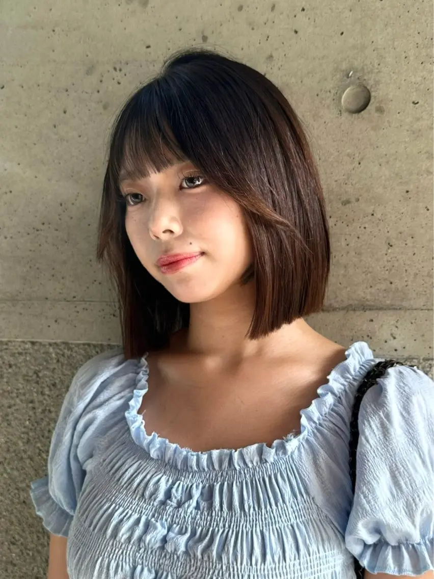ミディアム 縮毛矯正/透明感 カラーasumi🫧のヘアスタイル