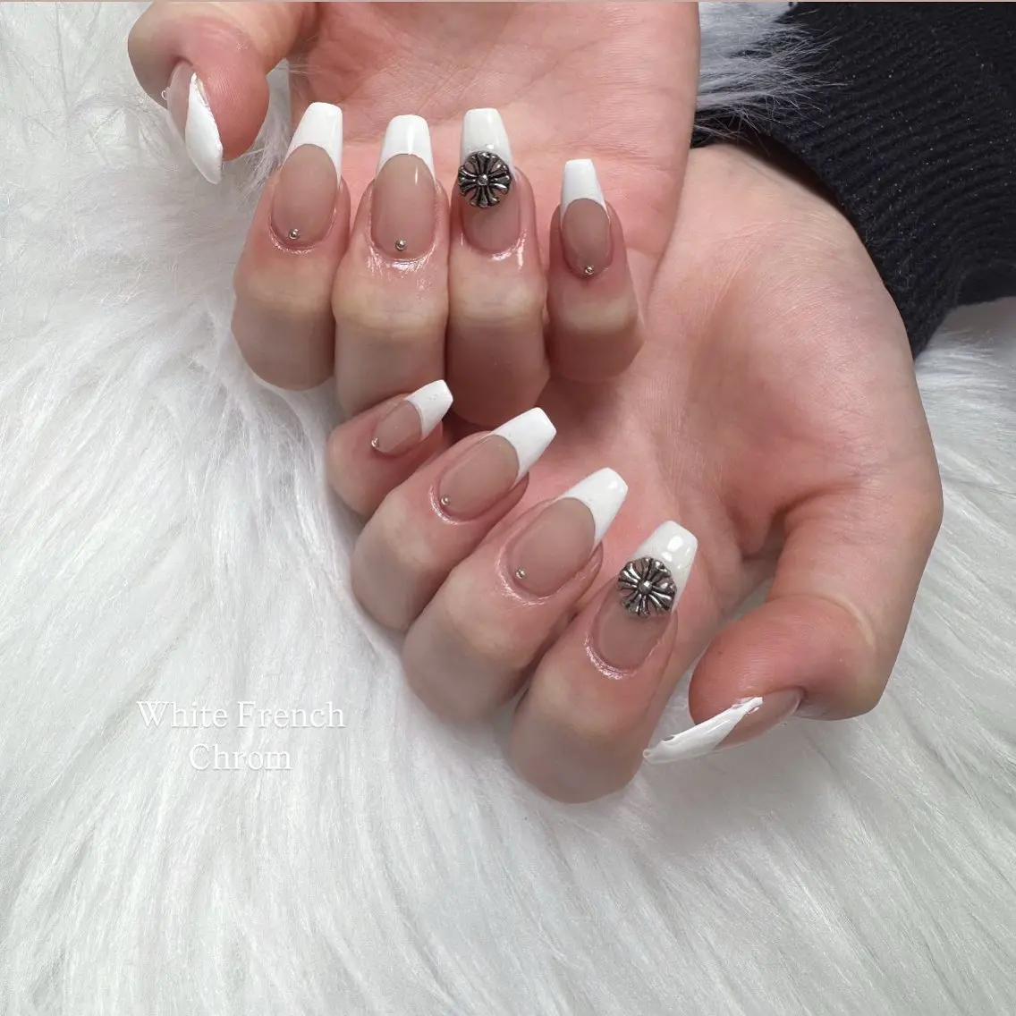 Hand ⛧ᝰ. 🫧フレンチ【オフ込み】ベースカラー有りの場合は+1100円の写真