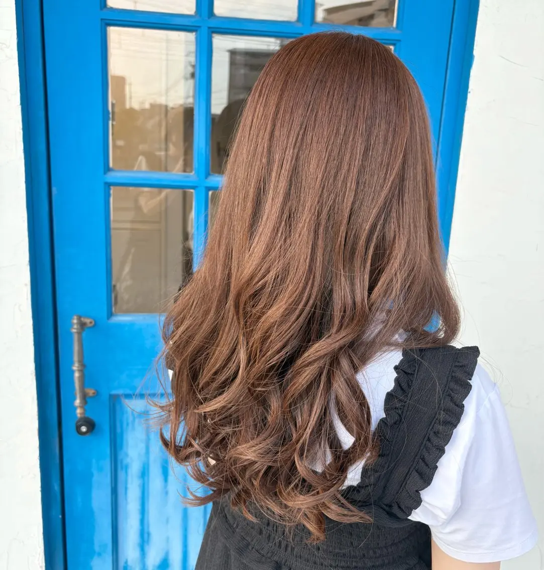 ロング カラー ベージュカラー ピンクカラー ピンクベージュ masumi hair&spaのヘアスタイル