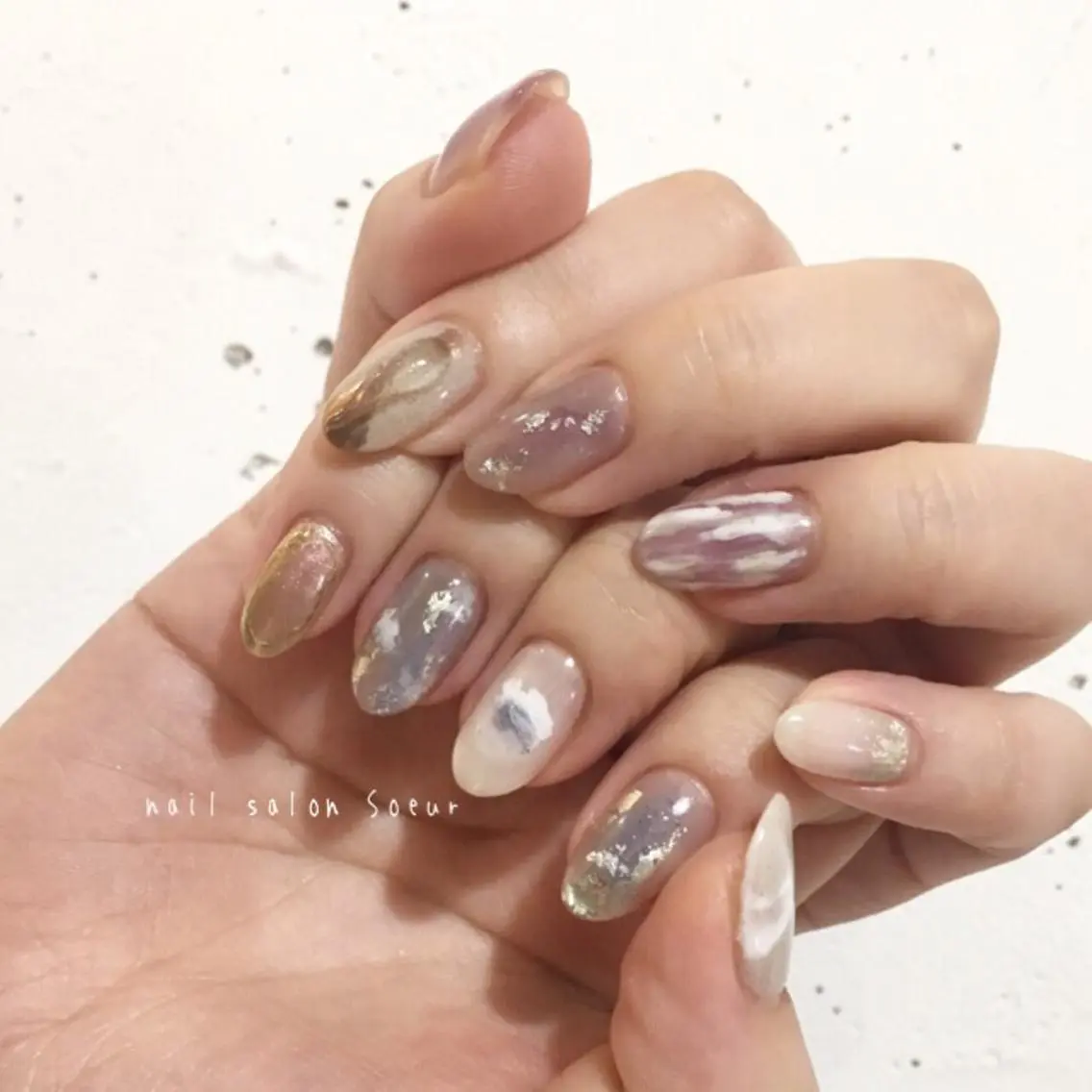 ネイル アートネイル 長さ出し ジェルネイル マットネイル ミラーネイル ハンドネイル nail salon Soeurのネイルデザイン