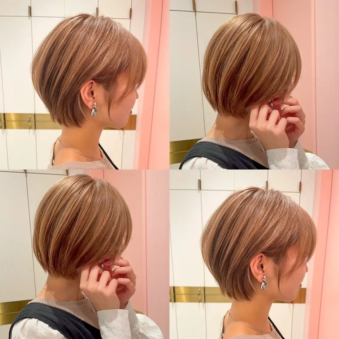 ショート 赤み消し透明感カラー 似合わせ前髪柴田礼空のヘアスタイル