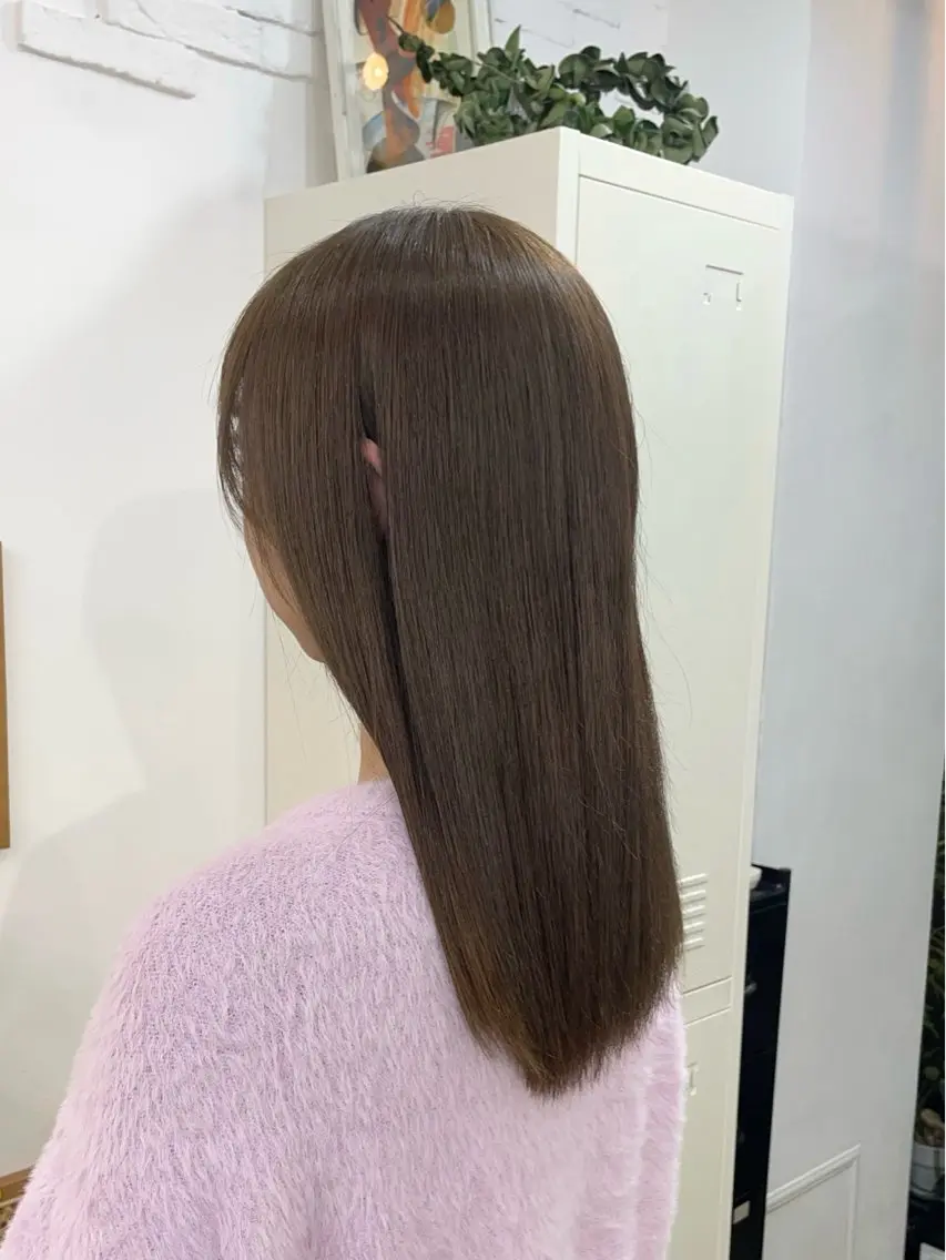 セミロング カラー ベージュカラー ブリーチ 透明感カラー ダブルカラー ブリーチなしカラー ヘアカラー トリートメント ✨髪質改善✨原宿 えのもと　はなのヘアスタイル