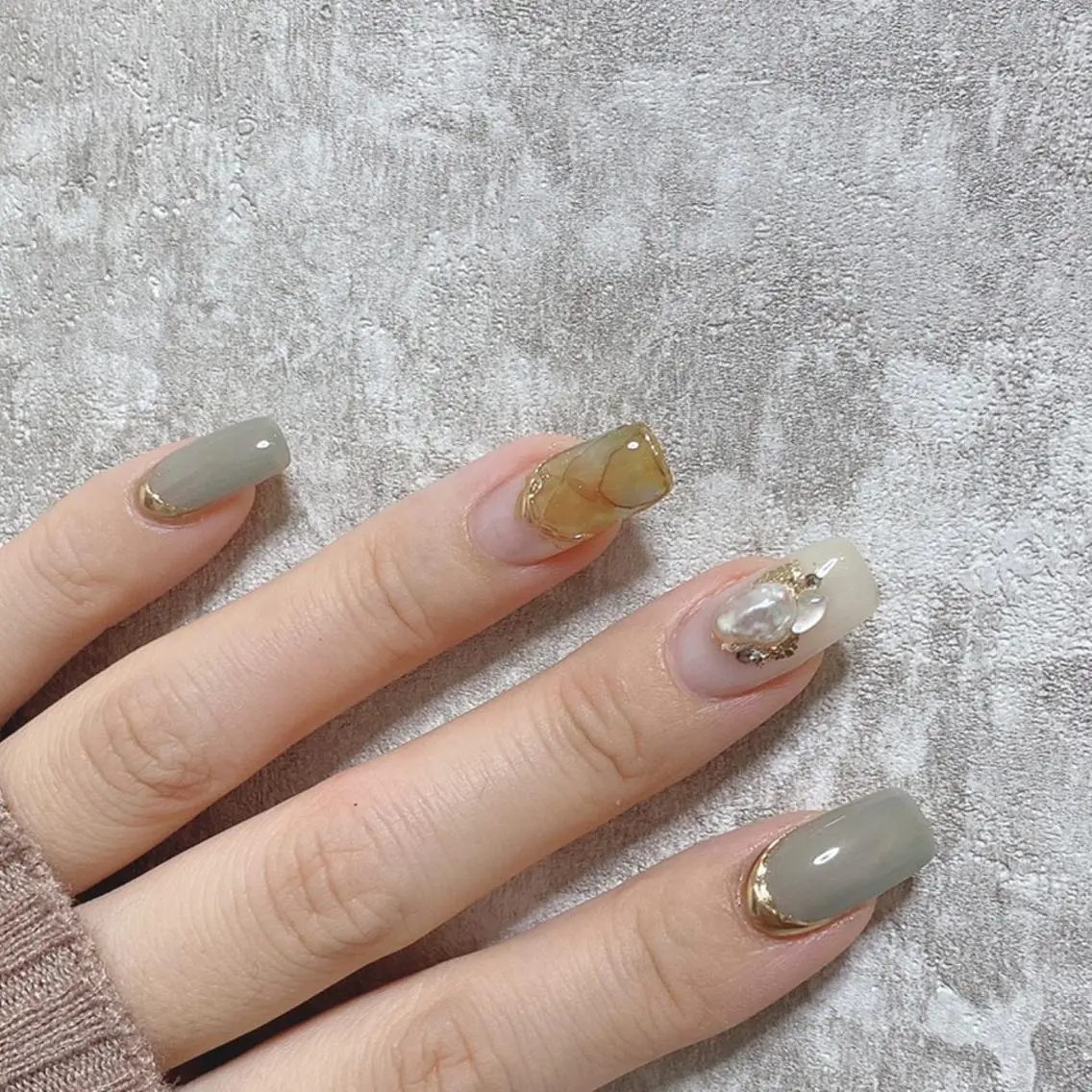 ネイル 韓国ネイル ワンホンネイル ハンドネイル nailsalon miinailsのネイルデザイン
