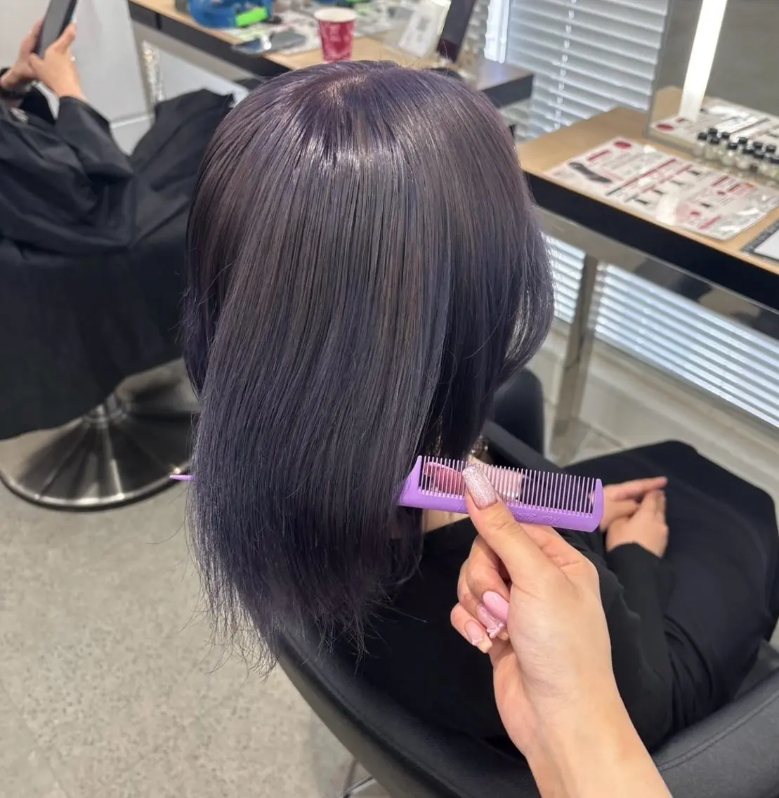 ミディアム ヘアカラー miku/ラベンダー 透明感カラー🪻❤︎のヘアスタイル