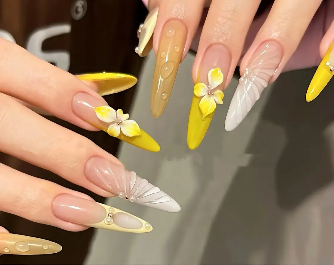 ネイル アートネイル チークネイル 長さ出し フラワーネイル ジェルネイル YK Beauty Salonのマツエク・マツパデザイン