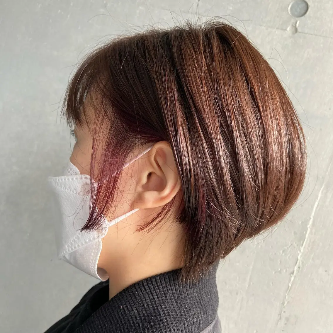 ショート カラー イヤリングカラー ピンクカラー 💜推しインナー カラー/菊池柊真💜のヘアスタイル