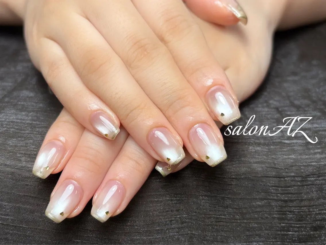 ネイル アートネイル 長さ出し フットネイル フレンチネイル ジェルネイル ハンドネイル salon AZのネイルデザイン