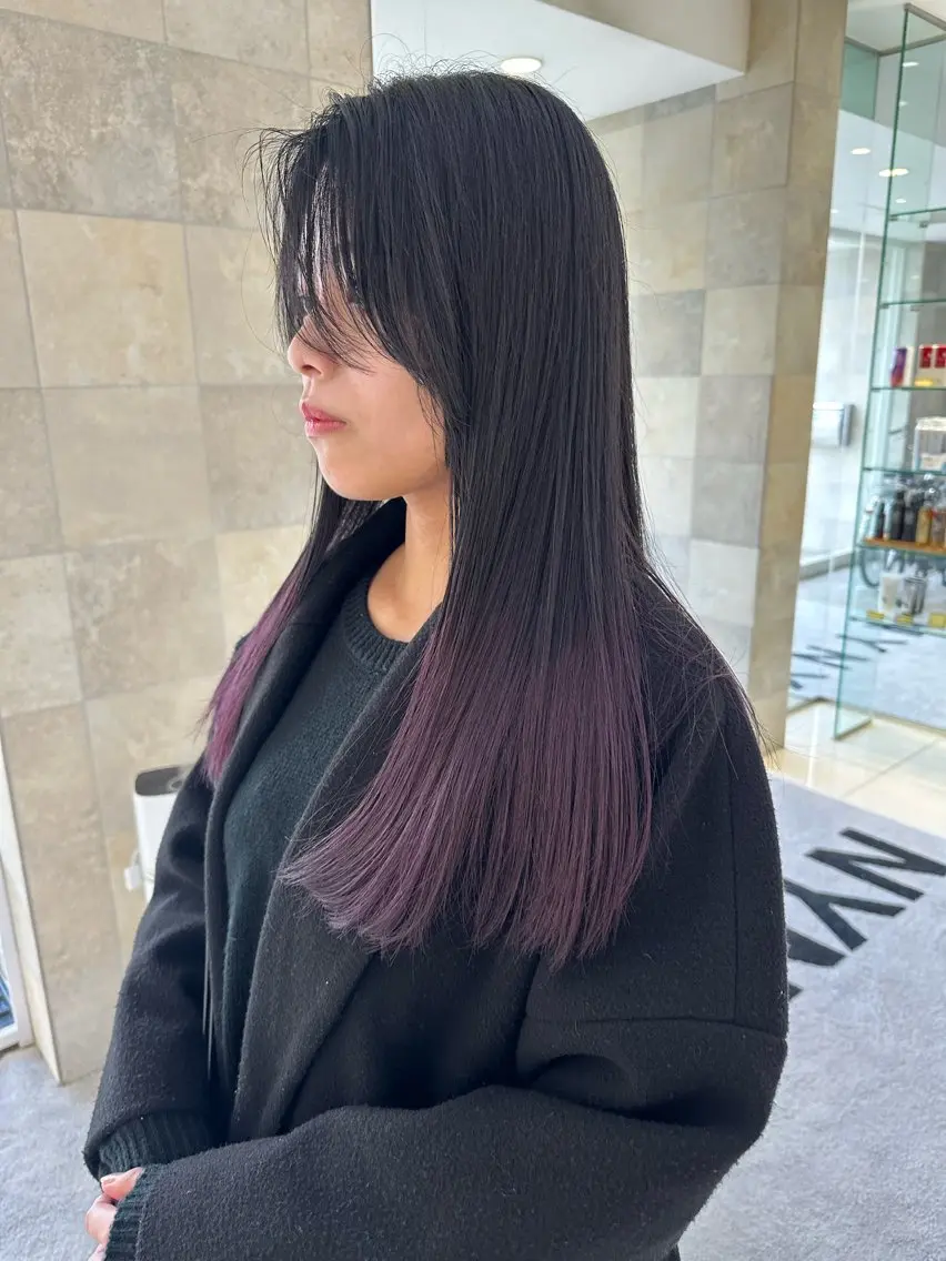ロング カラー グラデーションカラー 顔周りカット 田中 あかねのヘアスタイル