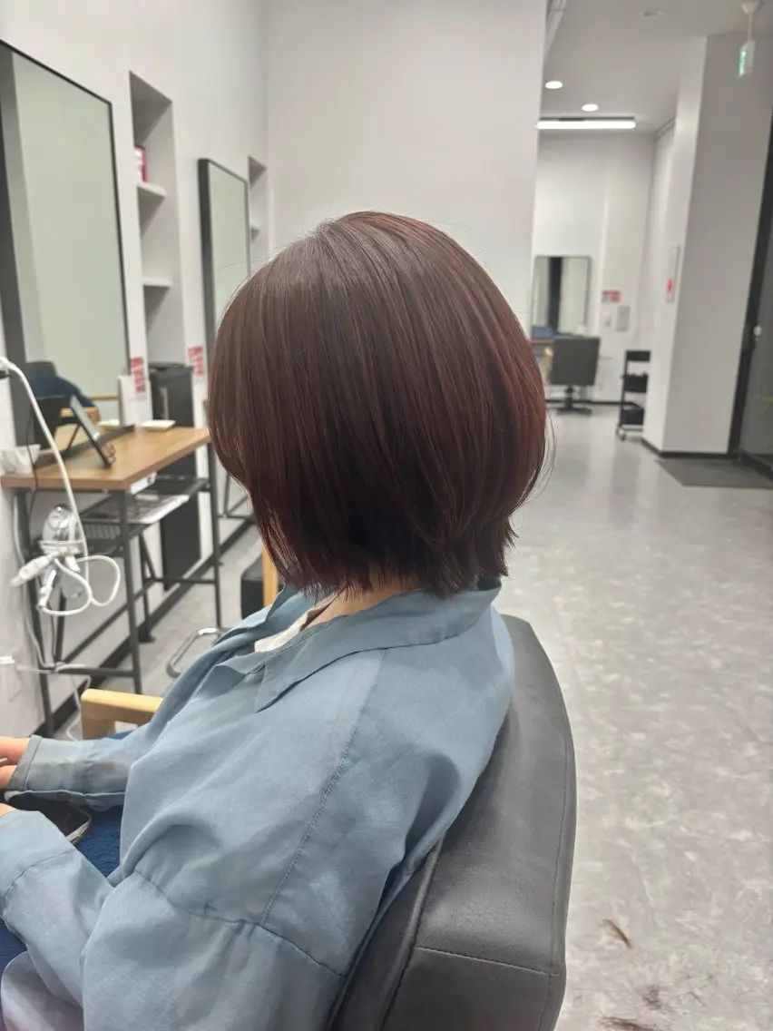 カラー ピンクカラー 藤田真凜/ボブ/ショ ート/艶カラー🩶のヘアスタイル