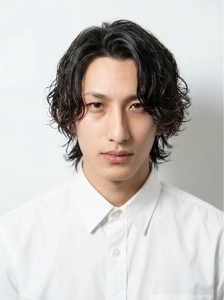 セミロング パーマ カット パーマ 富岡 大造のヘアスタイル