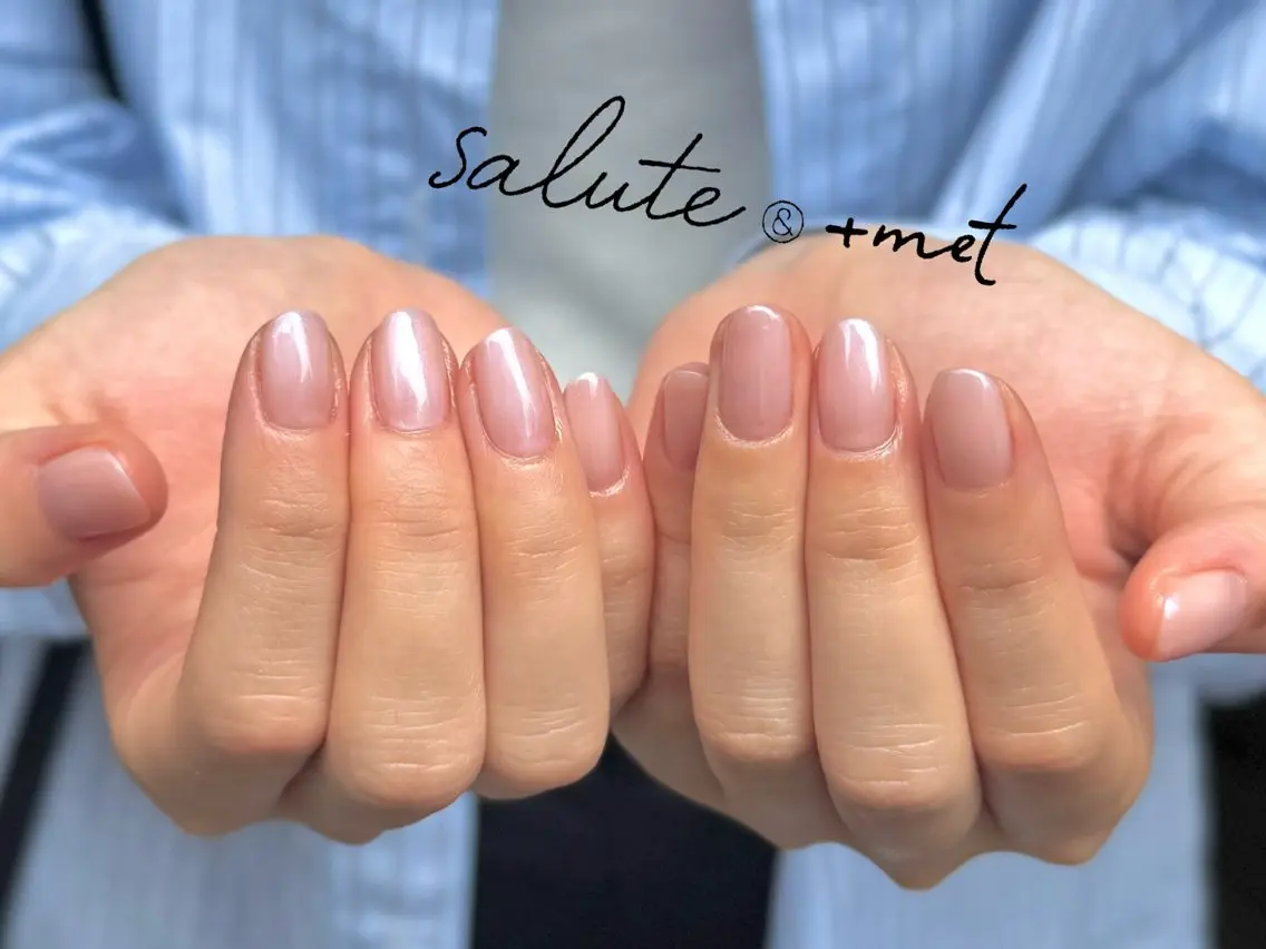 ネイル オーロラネイル オフィスネイル ワンカラーネイル ピンク 春ネイル Refine ネイリスト　坂本のネイルデザイン