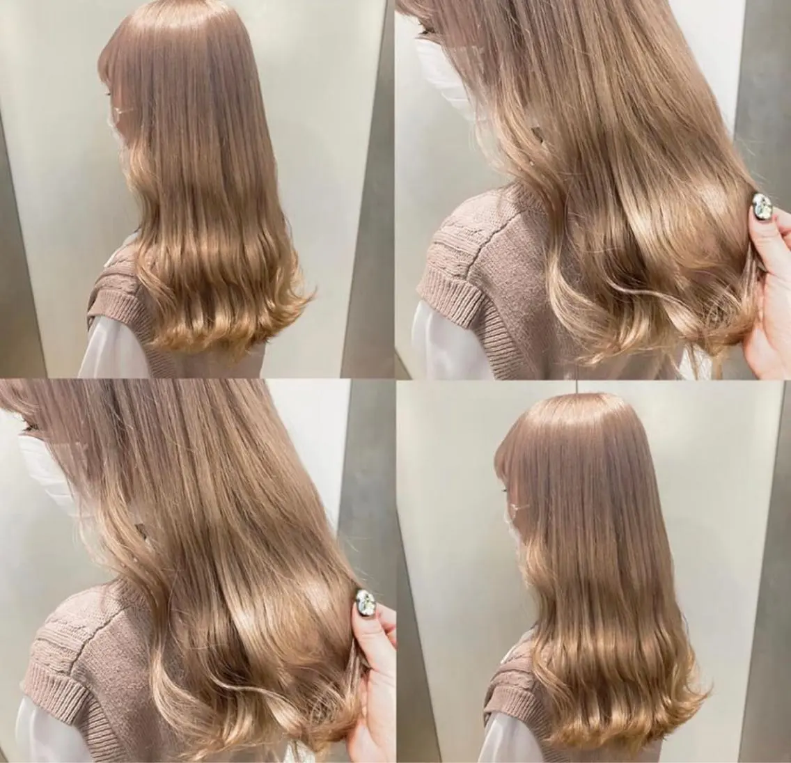 ロング カラー ベージュカラー ミルクティーベージュ 遠藤沙也加 /レイヤーカットのヘアスタイル