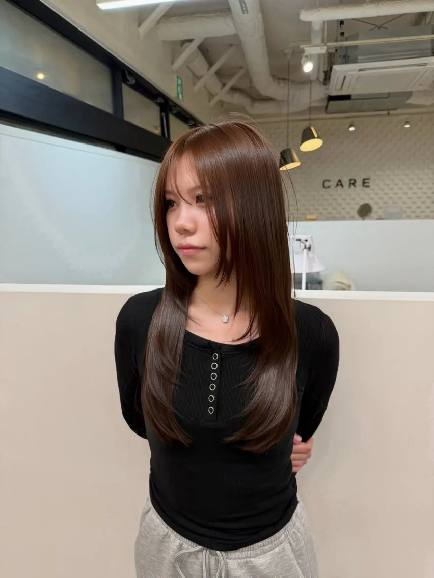 ロング 村中 玲那のヘアスタイル