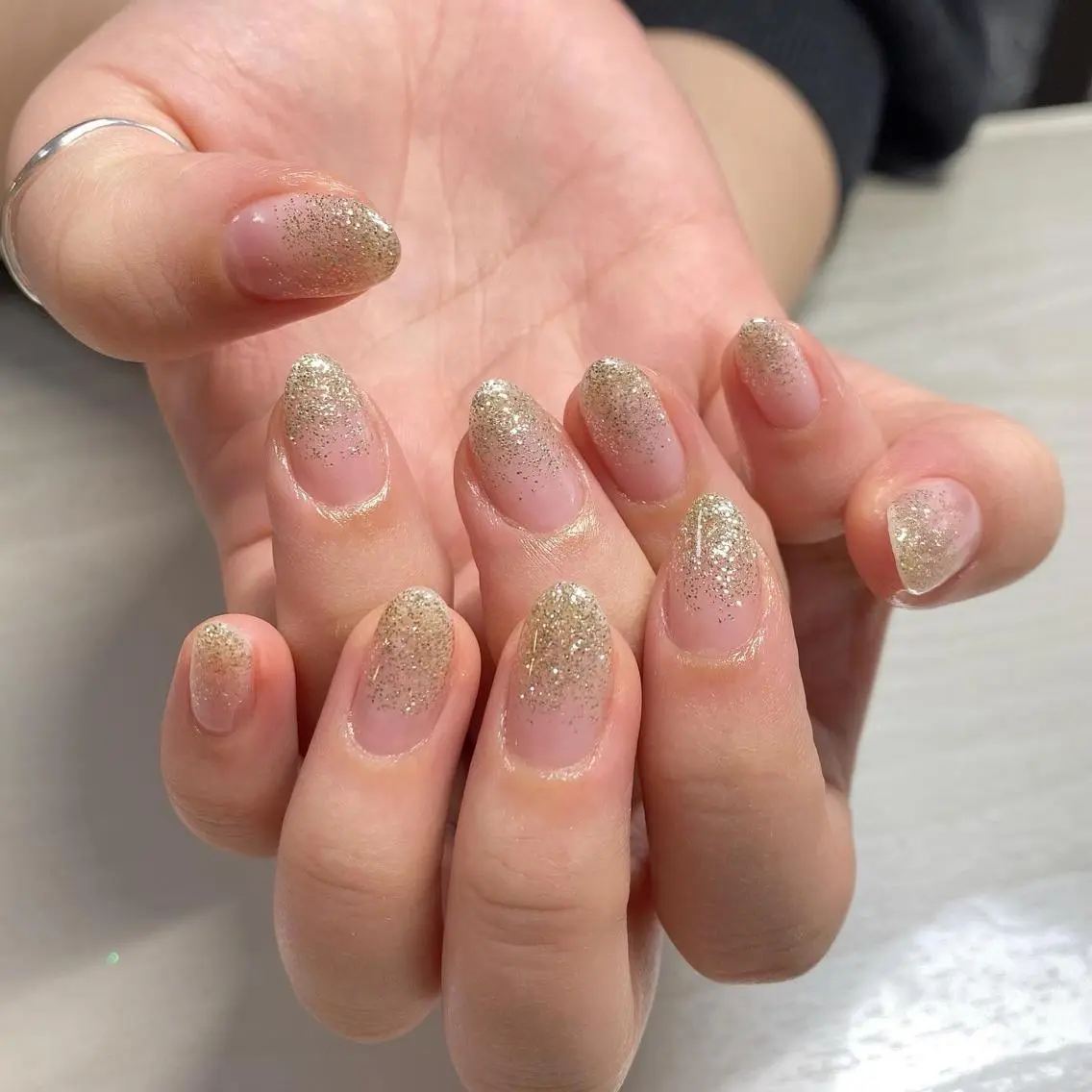ネイル グラデーション ラメ(グリッター) ラメグラデーション I pinknail 韓国風·持ち込み専門のネイルデザイン