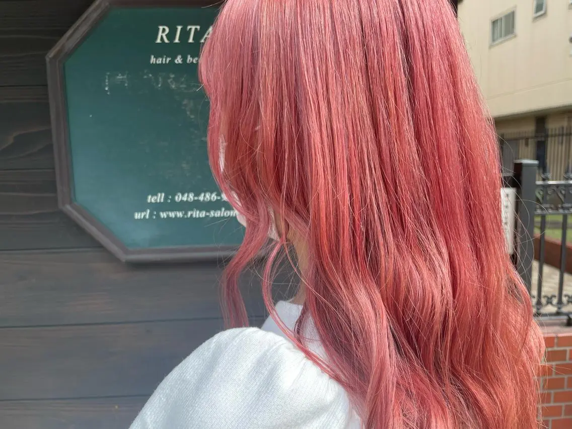 ロング カラー カット ヘアカラー みねぎし ふうかのヘアスタイル