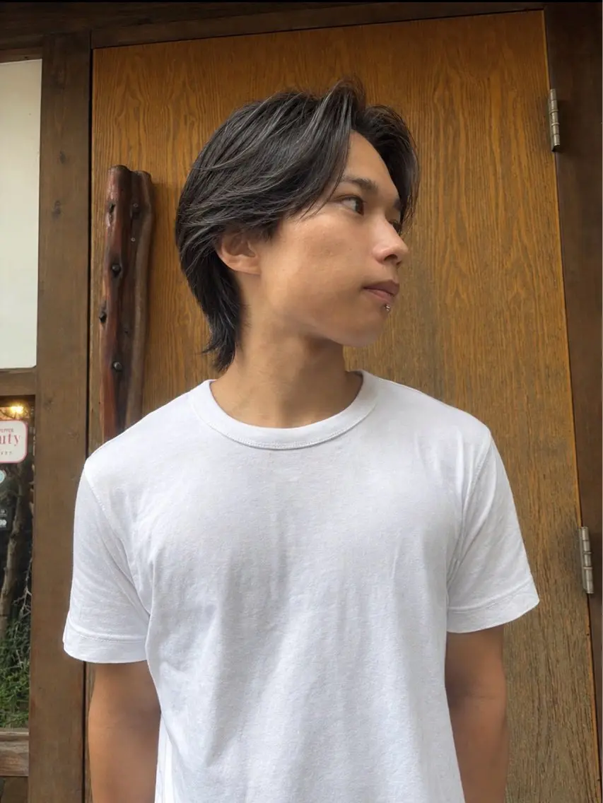 ミディアム メンズ カット 縮毛矯正 名古屋/メンズ 縮毛矯正/シュンペイのヘアスタイル
