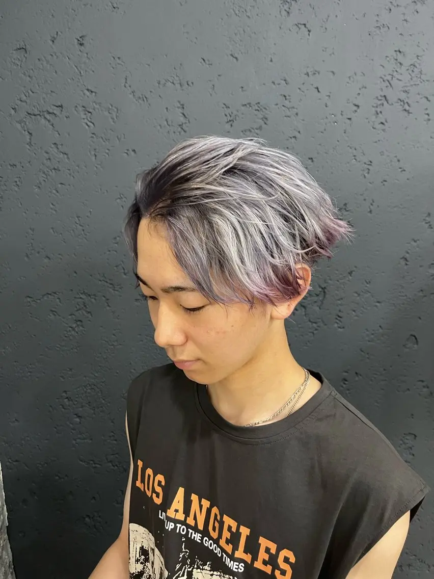 カラー メンズ デザインカラー カット ヘアカラー 💜垢抜けメンズパー マ💜Sakuraのヘアスタイル