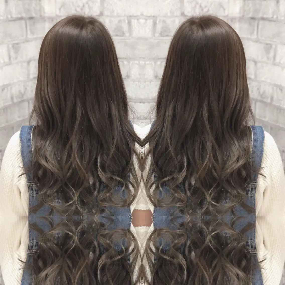 セミロング カラー ヘアアレンジ グラデーションカラー ラベンダーカラー ラベンダーグレー カット ヘアカラー トリートメント 秋山 幸太のヘアスタイル