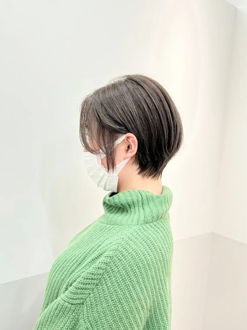 ショート カラー ヘアアレンジ グレージュ オリーブグレージュ オリーブグレー ショートヘア トリートメント ヘアカラー トリートメント 似合わせレイヤー/ 美髪縮毛矯正/ミナエのヘアスタイル