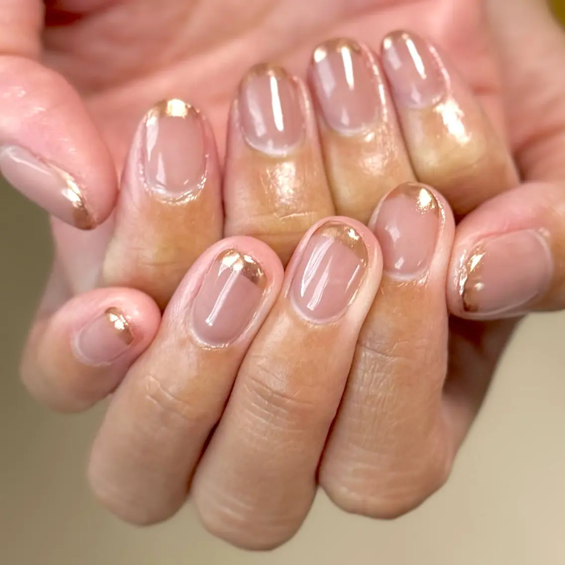 ネイル フレンチネイル ミラーネイル シンプルネイル Hana_ Rieのネイルデザイン