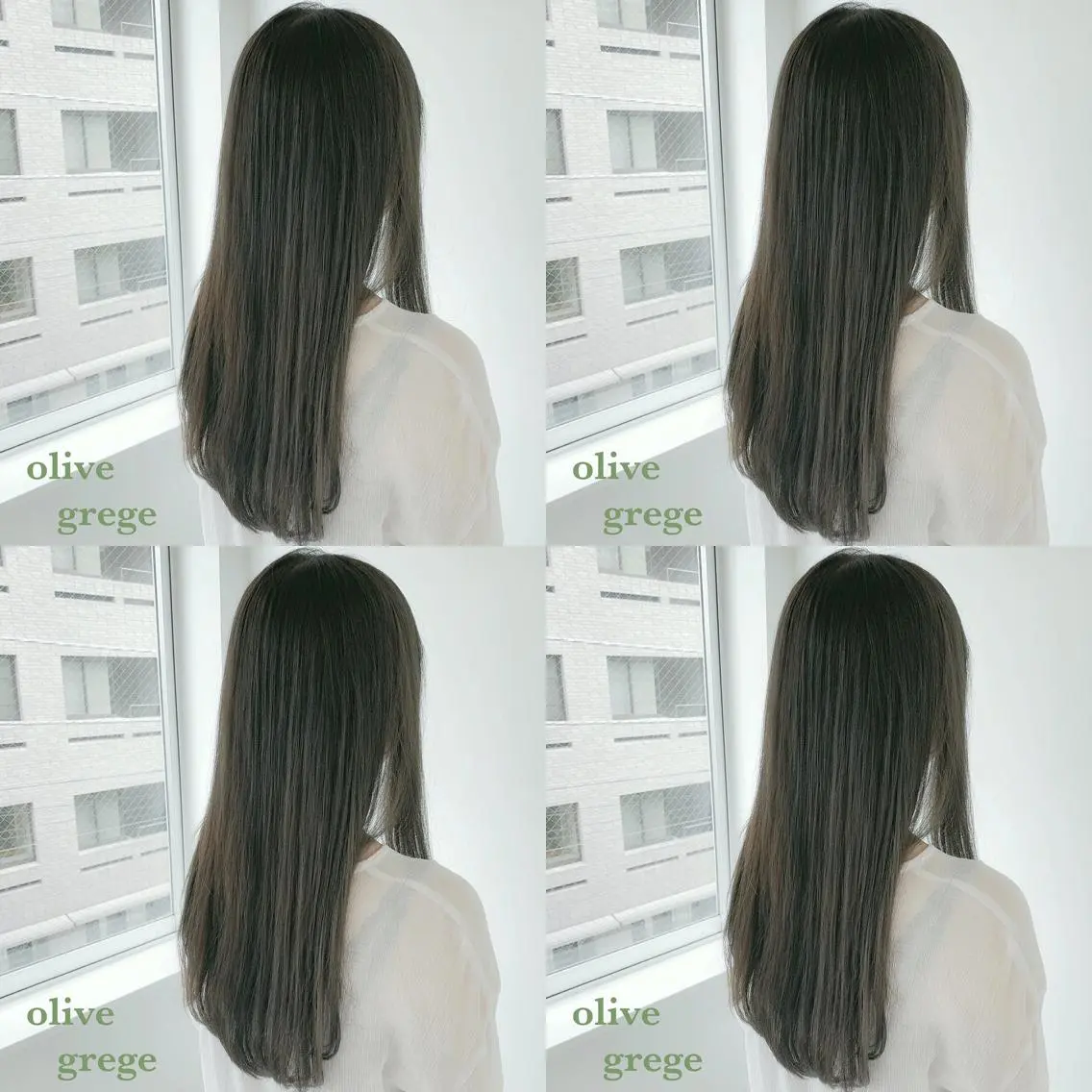 ロング カラー 黒髪 ブリーチ グレージュ ブリーチなしカラー オリーブグレージュ navile原宿 yumaのヘアスタイル