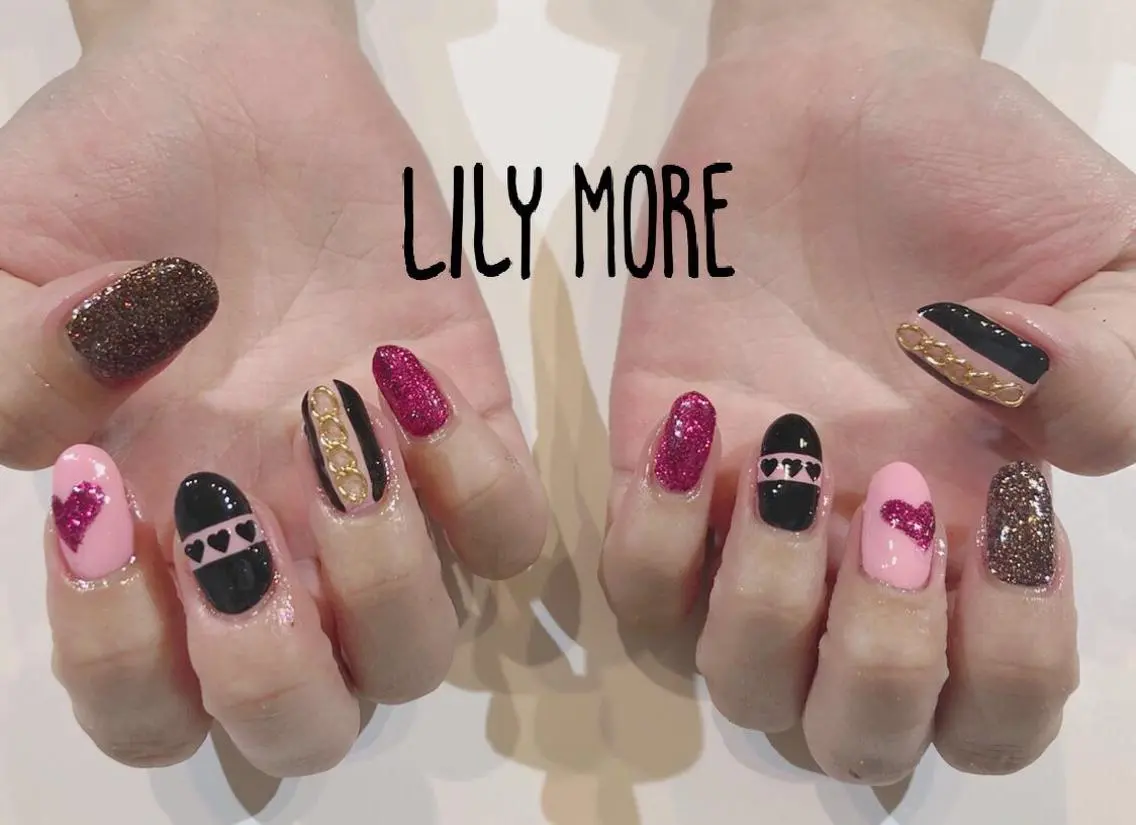 ネイル ハート Lily closetのネイルデザイン