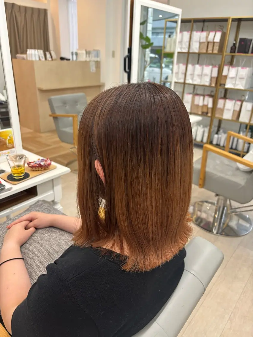ミディアム 縮毛矯正 ワタセ ヒメカのヘアスタイル