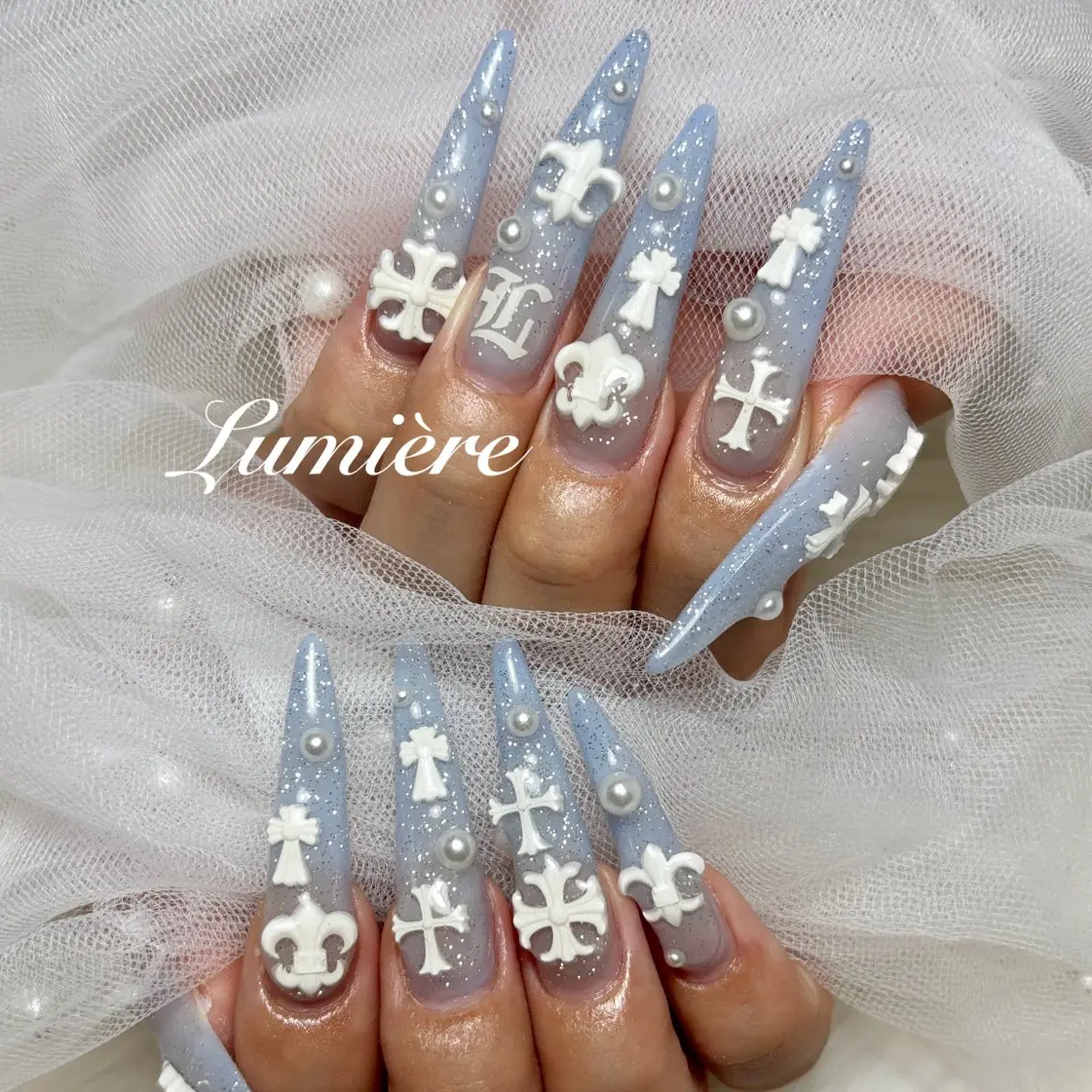 ネイル ロングネイル スーパーロングネイル ハンドネイル Lumière| ロング|ワンホンのネイルデザイン