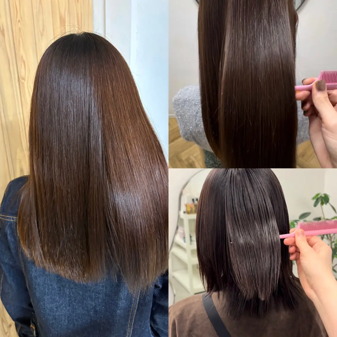 《平日限定🌱》巻ける柔らかい縮毛矯正✨✖️うる艶トリートメント🍀髪質に合わせた優しい薬剤でダメージを最小限に抑えますの写真