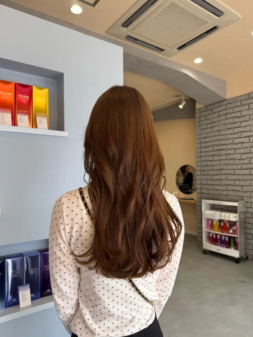 セミロング ヘアカラー 透明感カラー🫧 🍒久留米美容室のヘアスタイル