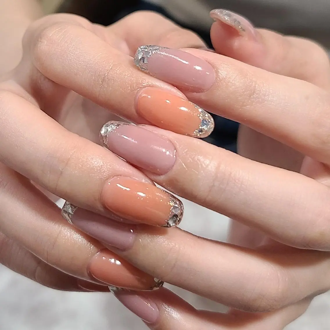 ネイル フレンチネイル ガラスフレンチ ハンドネイル NOGUCHI  KANAのネイルデザイン