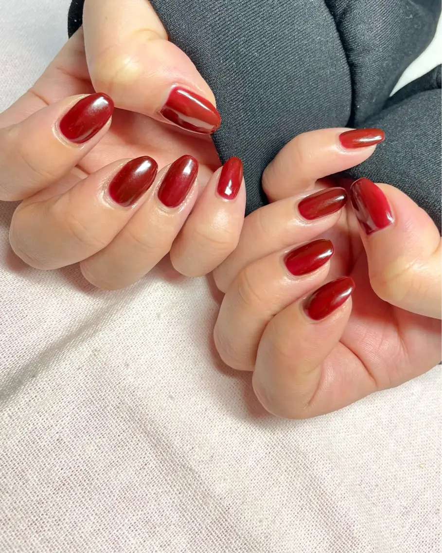 ネイル ボルドー ワンカラーネイル ハンドネイル nail salon Cottonのネイルデザイン