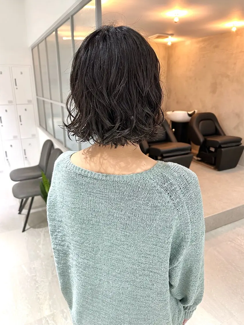 ショート パーマ カット パーマ 髪質改善 縮毛矯正/ レイヤー/銀座/本木のヘアスタイル