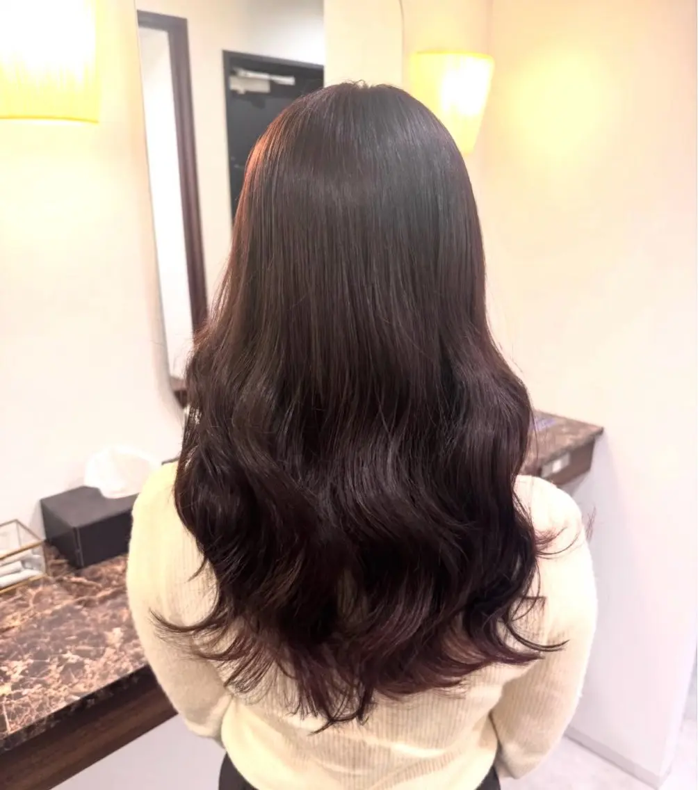 ミディアム カラー ブラウンカラー ピンクカラー ピンクブラウン Ako  カット・ 縮毛矯正モデル募集のヘアスタイル