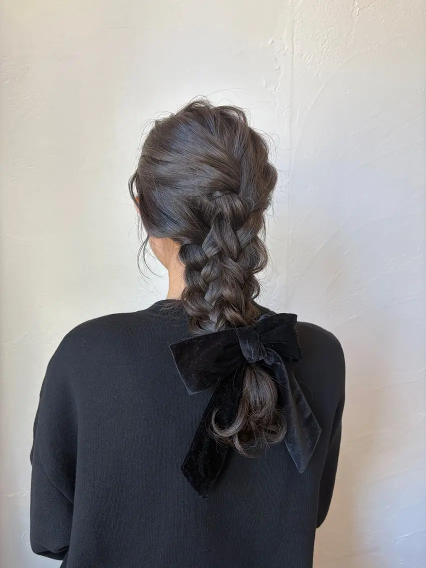 ヘアアレンジ 三つ編み ヘアセット 吉岡 茉穂のヘアスタイル