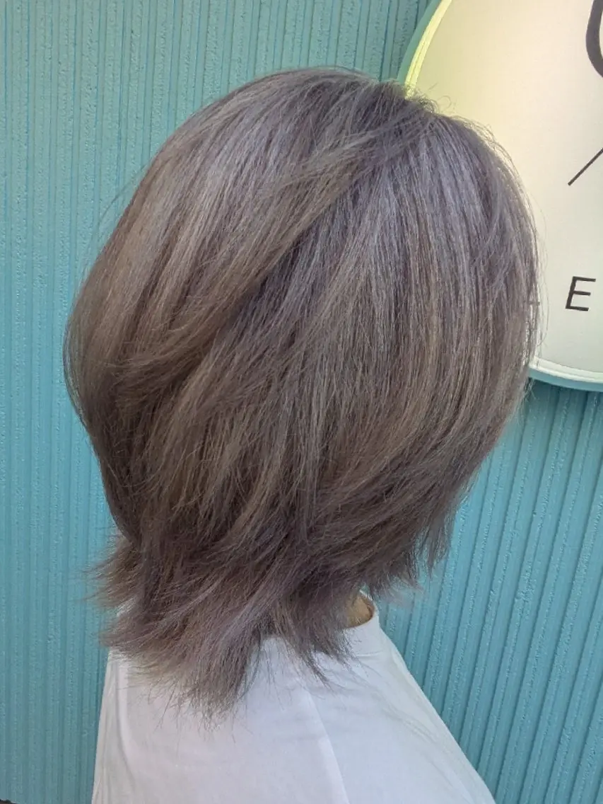 ミディアム カラー 髪質改善&白髪ぼかし カラー♡店長みやけ♡のヘアスタイル